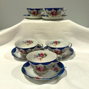 RARE Occupied Japan Fine China Tea Cup and Saucer set of 5